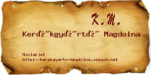 Kerékgyártó Magdolna névjegykártya