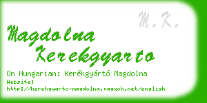 magdolna kerekgyarto business card